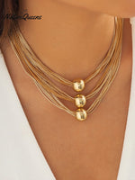 Punk Multi - Layered Necklace Bracelet 9 / Onesize