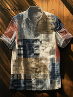 Vintage Art Print Casual 100% Cotton Shirt