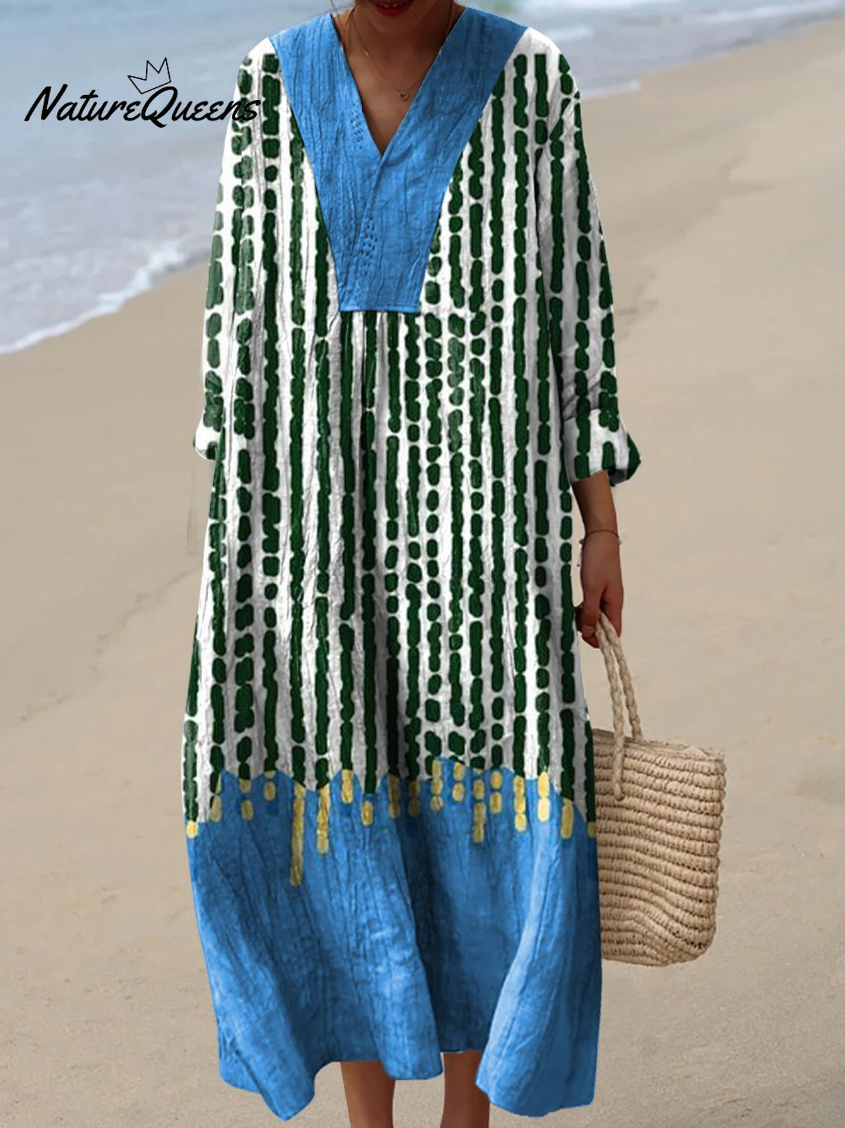 Women's Irregular Geometric Art Print Dress