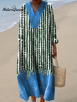 Women's Irregular Geometric Art Print Dress