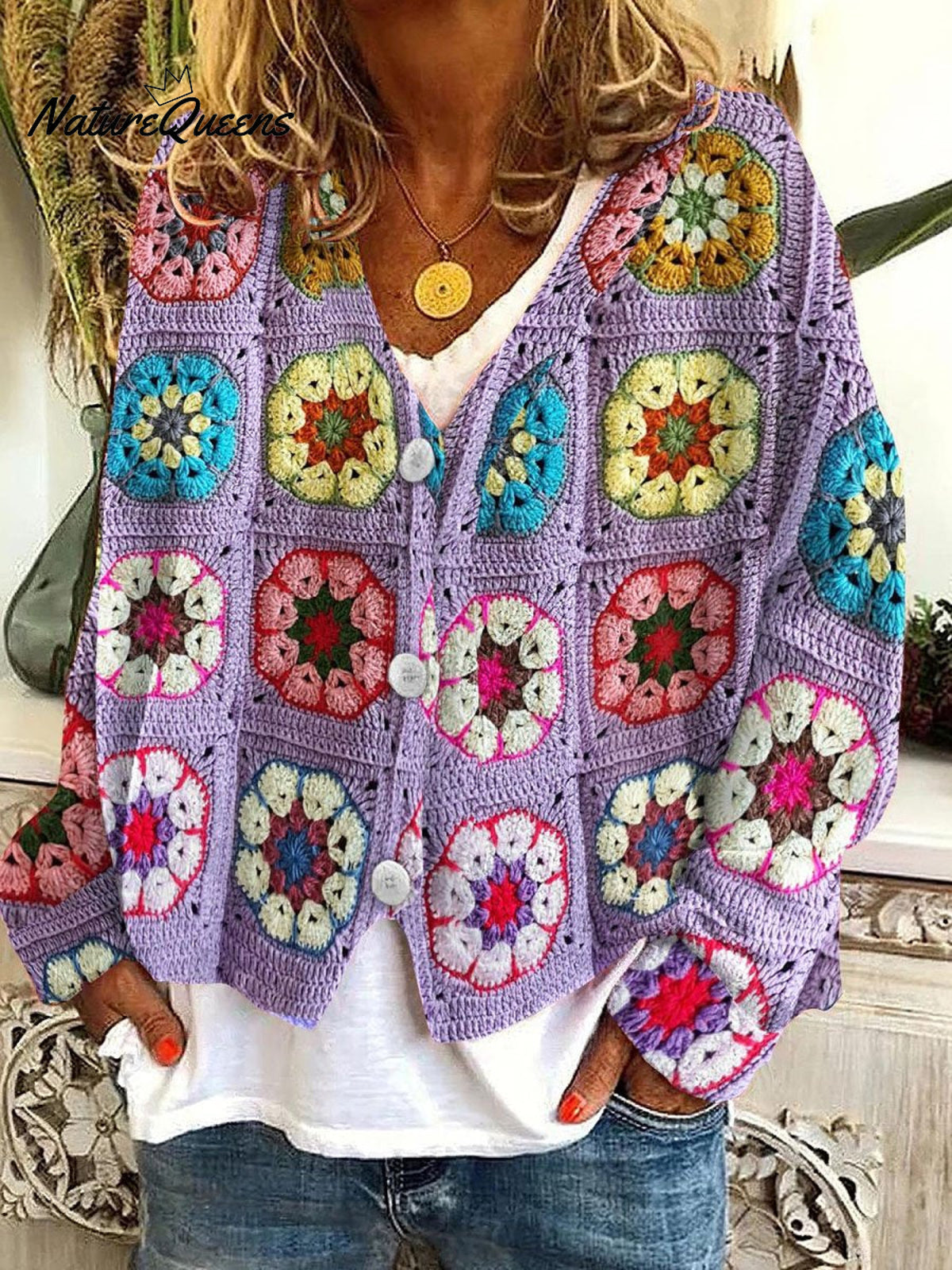 Floral Print Buttoned Casual CardiganSweater