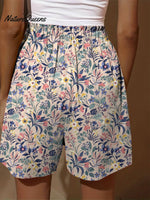 Wild Floral Field Pattern Printed Women's Casual Tiered Palazzo Pants