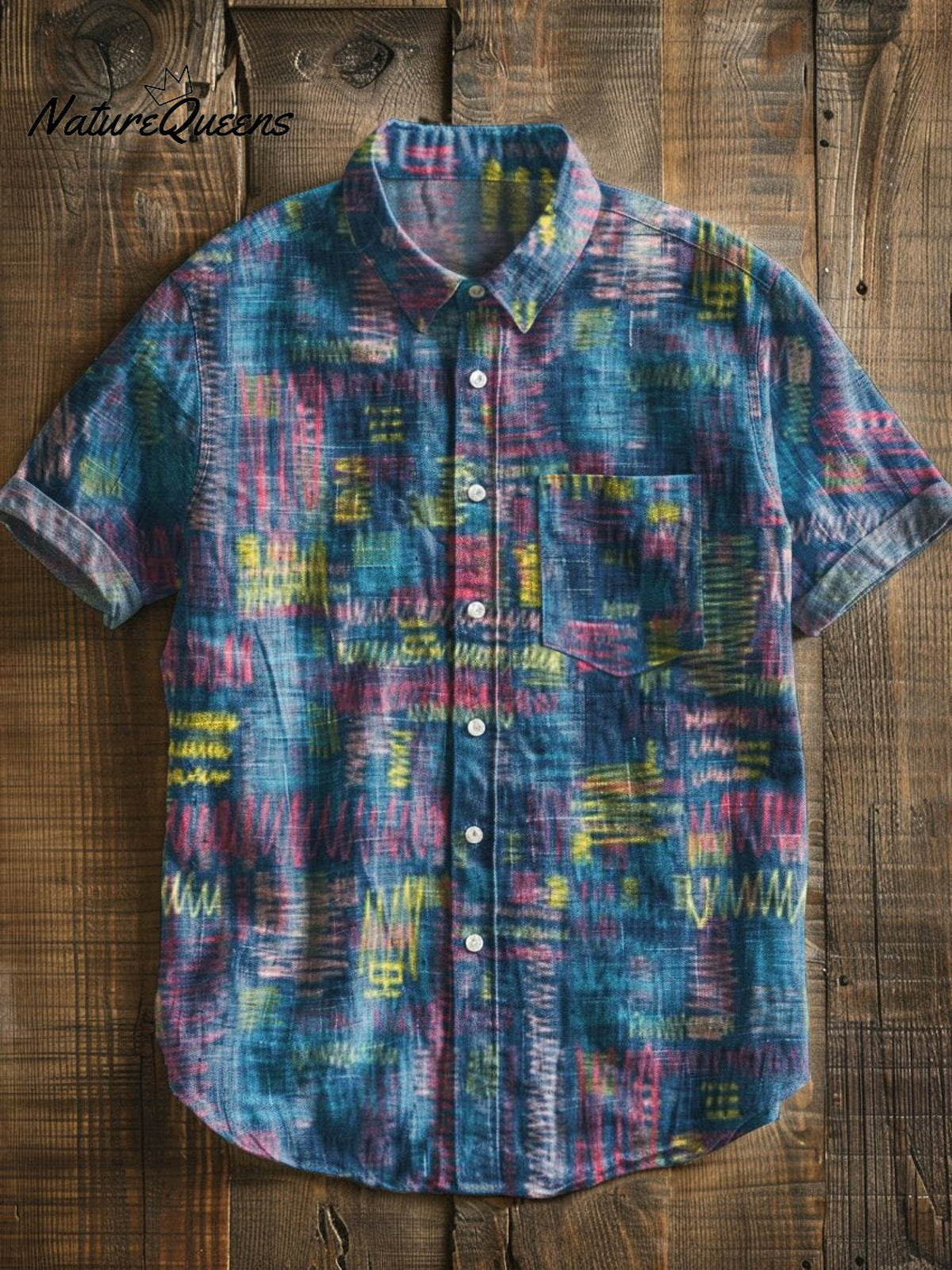 Scribbled Away Vintage Art Print Casual 100% Cotton Shirt