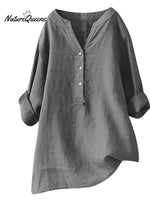 Women'sRetro Cotton And Linen Casual Shirt