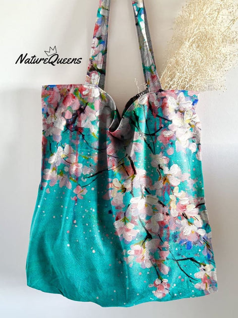 Retro Floral Linen Tote Bag Multicolor / 20Cmx27Cm