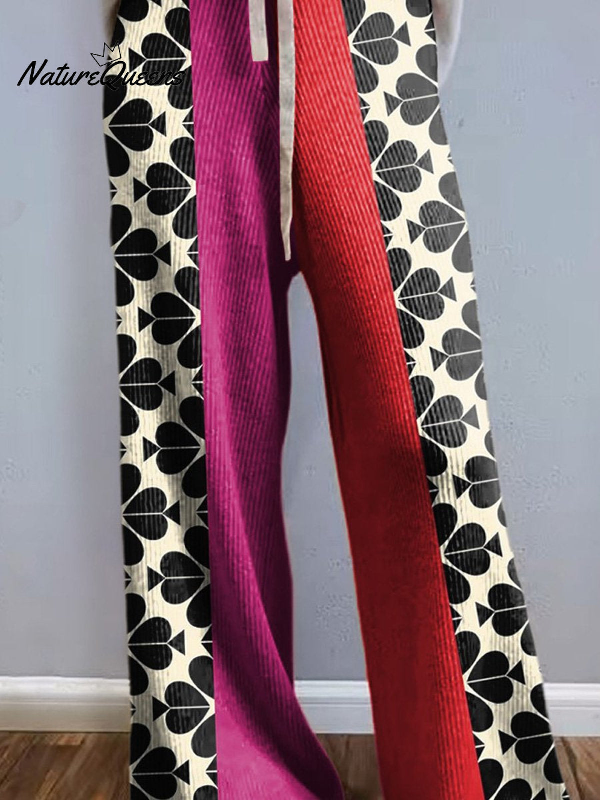 Colorful Geometric Clover Pattern Printed Women's Comfortable Knitted Trousers