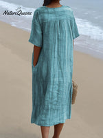 Women's Vintage Lovely Sardines Art Print Flowy Dress