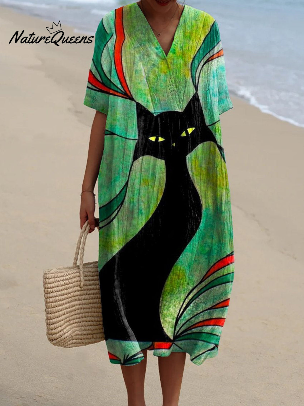 Women'sCatArt PrintCasual Dress