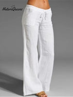 Women’s Pocket Cotton And Linen Slacks White / S