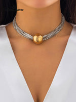 Punk Multi - Layered Necklace Bracelet 3 / Onesize