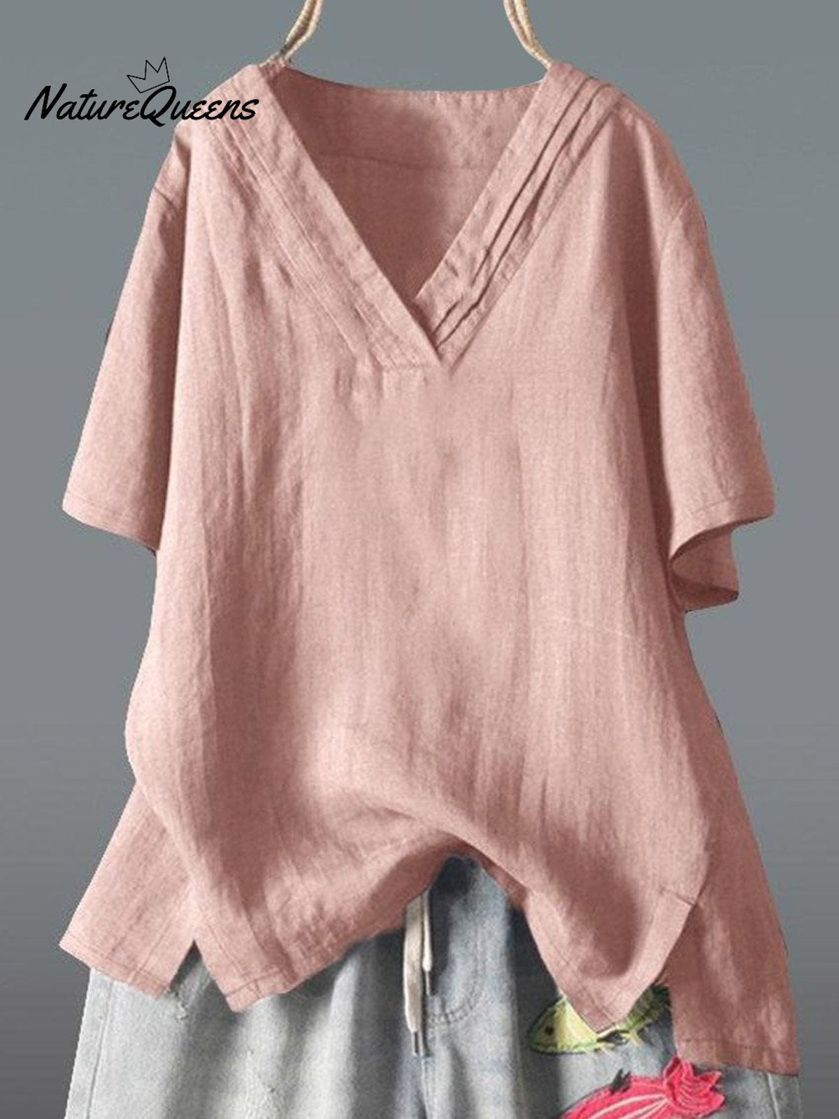 Women's V-neck short sleeves Casual Top