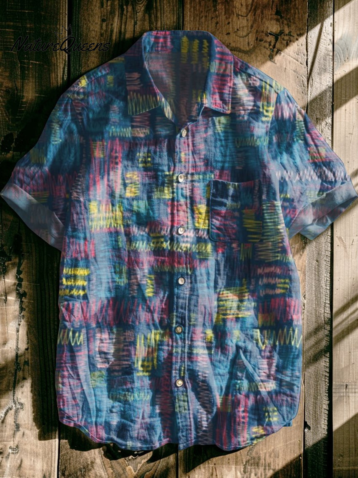 Scribbled Away Vintage Art Print Casual 100% Cotton Shirt
