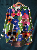 Women'sDogArt Print Casual Cotton And Linen Shirt