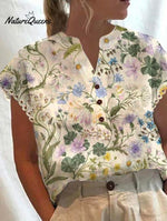 Women’s Wildflower Print Casual Top Colorful / S