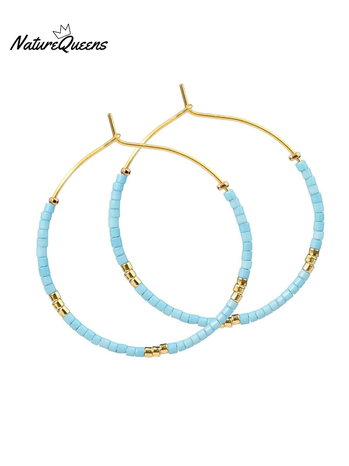 Bohemian Colorful Rice Bead Earrings Blue / Onesize