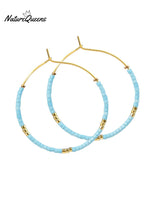 Bohemian Colorful Rice Bead Earrings Blue / Onesize