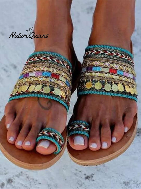 Women’s Set - Toe Bohemian Ethnic Slippers