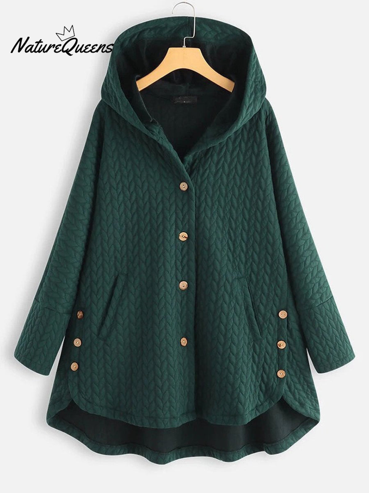 Women's Retro Stylish Casual Long Sleeve Loose Hooded Warm Cotton Jacket Coat