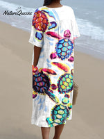 Women's Sea TurtleArt PrintCasual Dress