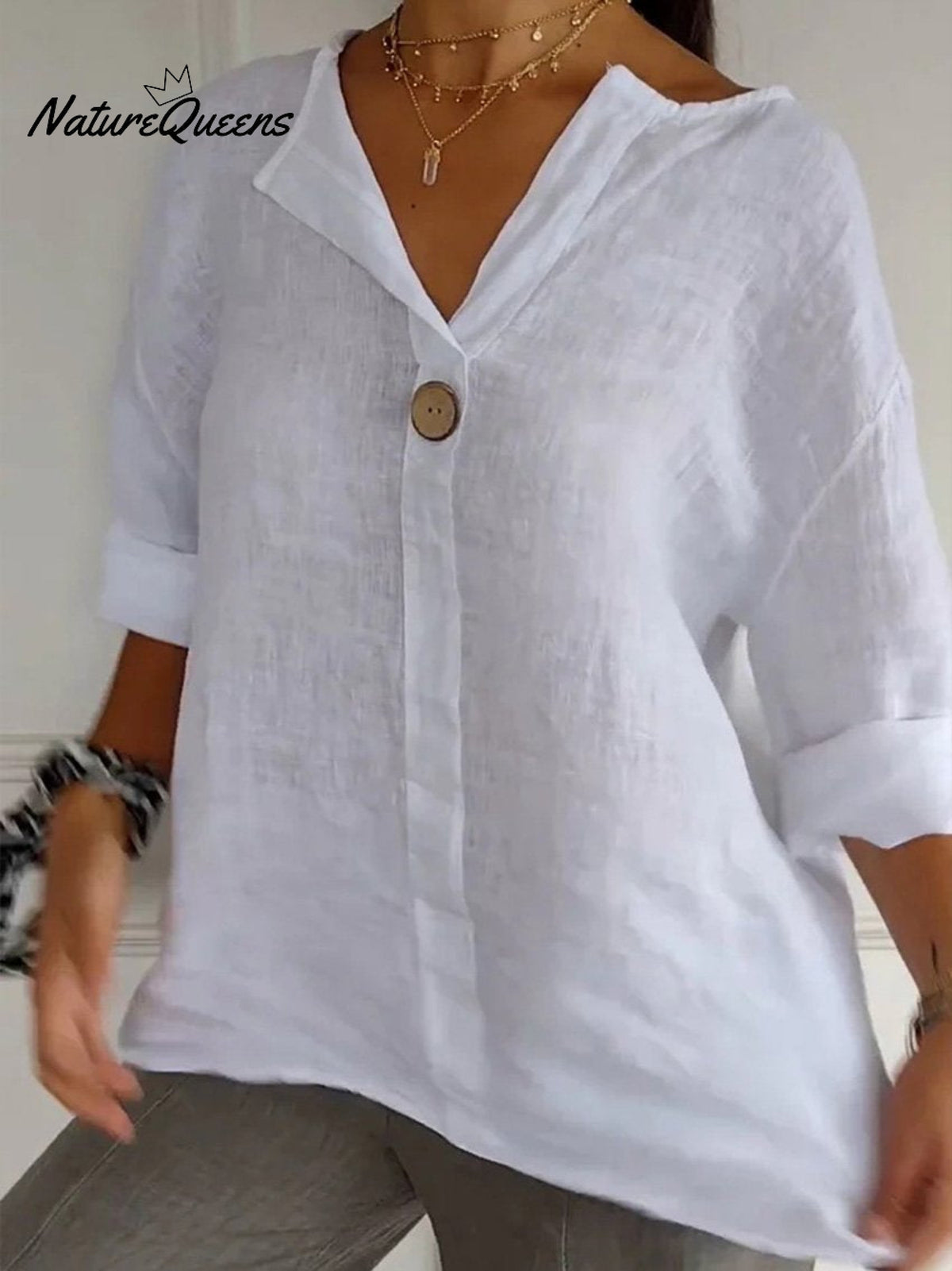 Women's Casual Cotton Linen Shirt