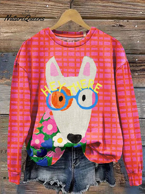 Funny Dog Art Print Casual  Sweatshirt