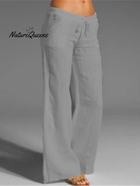 Women’s Pocket Cotton And Linen Slacks