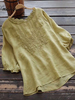 Women’s Embroidery Casual Top Green / M