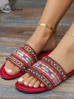 Women’s Pu Braided Bohemian Slippers