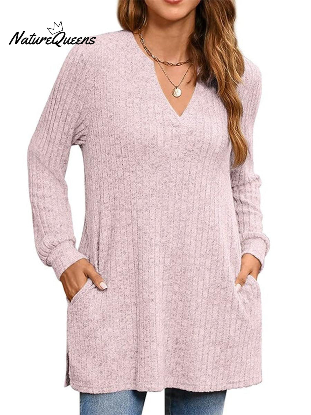 Women's Solid Color Stylish Long-sleeved Casual Knitted Top