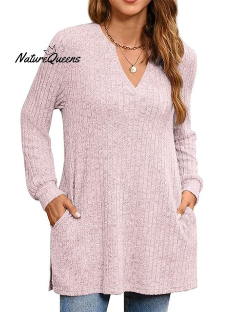 Women's Solid Color Stylish Long-sleeved Casual Knitted Top