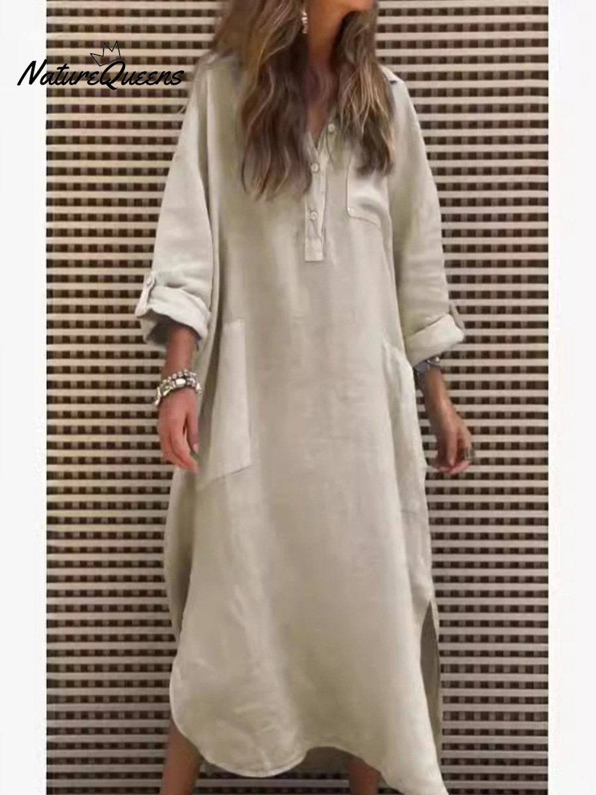 Women'sSimple Solid Color Casual Long-sleeved Dress