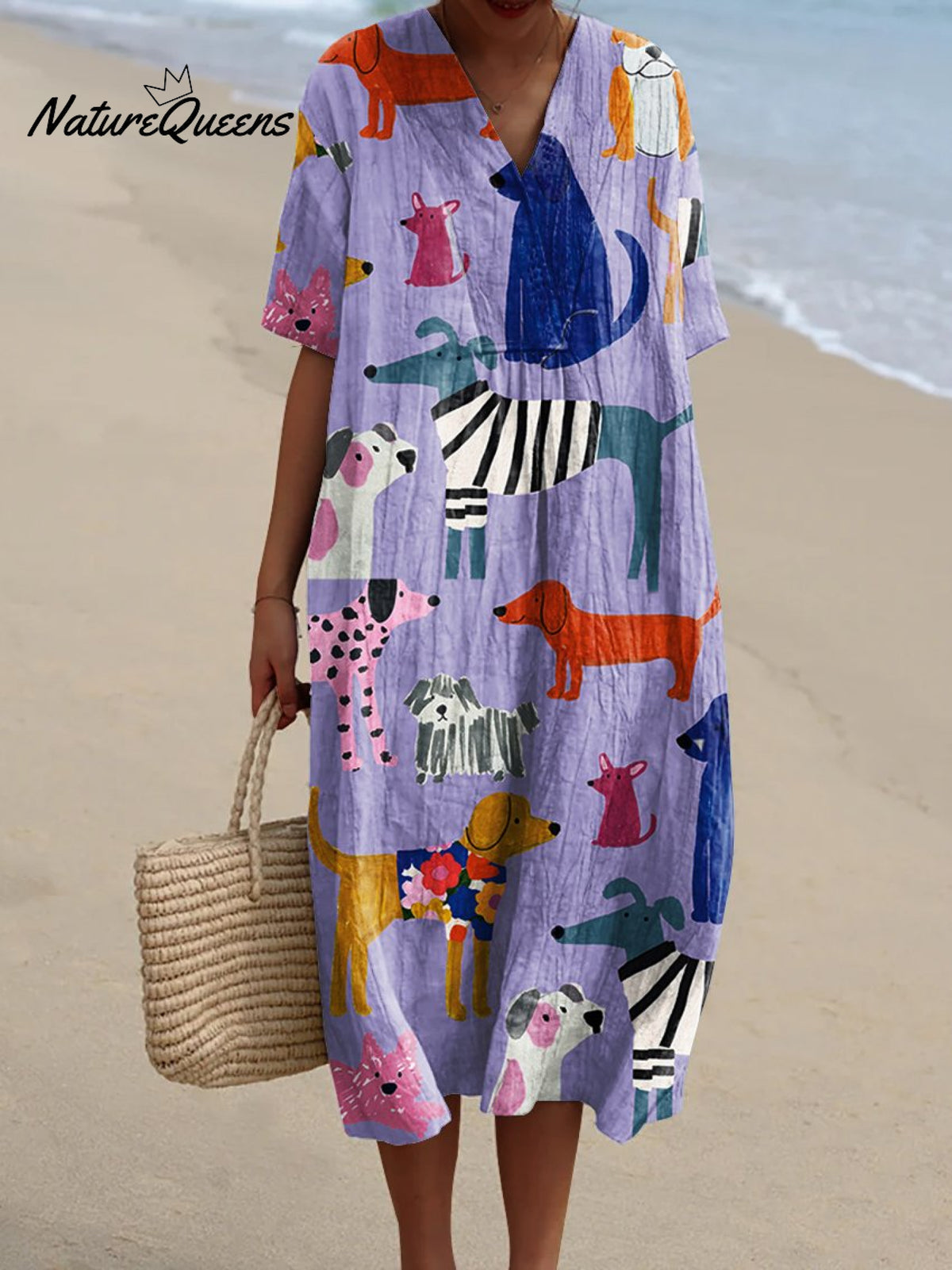 Women'sDogArt PrintCasual Dress