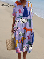 Women'sDogArt PrintCasual Dress