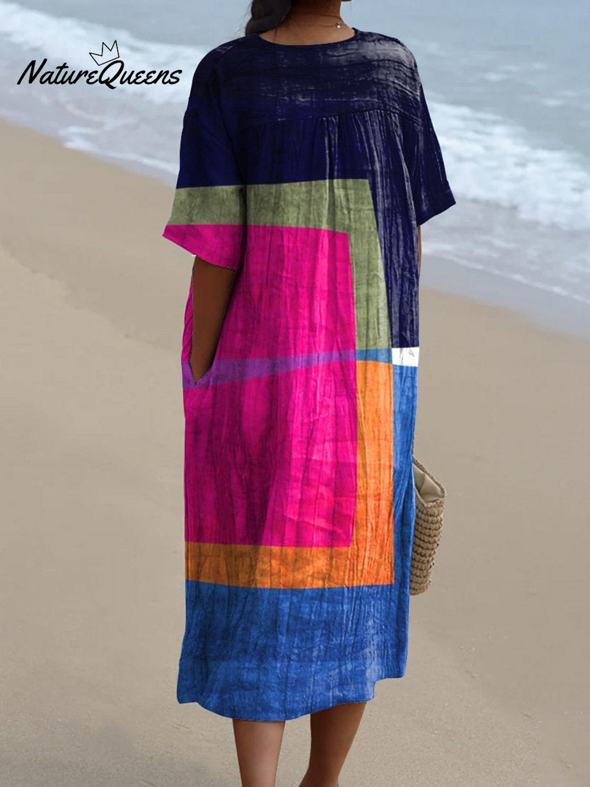 Irregular Rectangle Art Printed Women's Flowy Dress