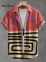 Abstract Painting Art Vintage Print Casual Jacquard Shirt