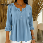 Women's Comfort Corduroy Pleated Cotton Top