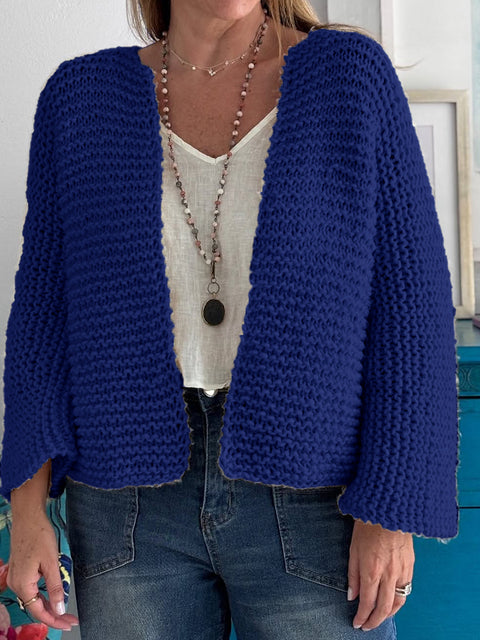 Women's Solid Color Knitted Cardigan Jacket