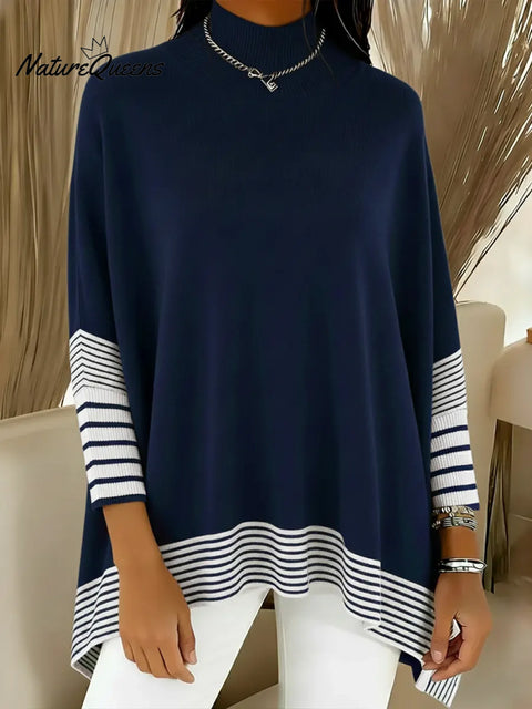 Women's Casual Loose-fitting Striped Sweater