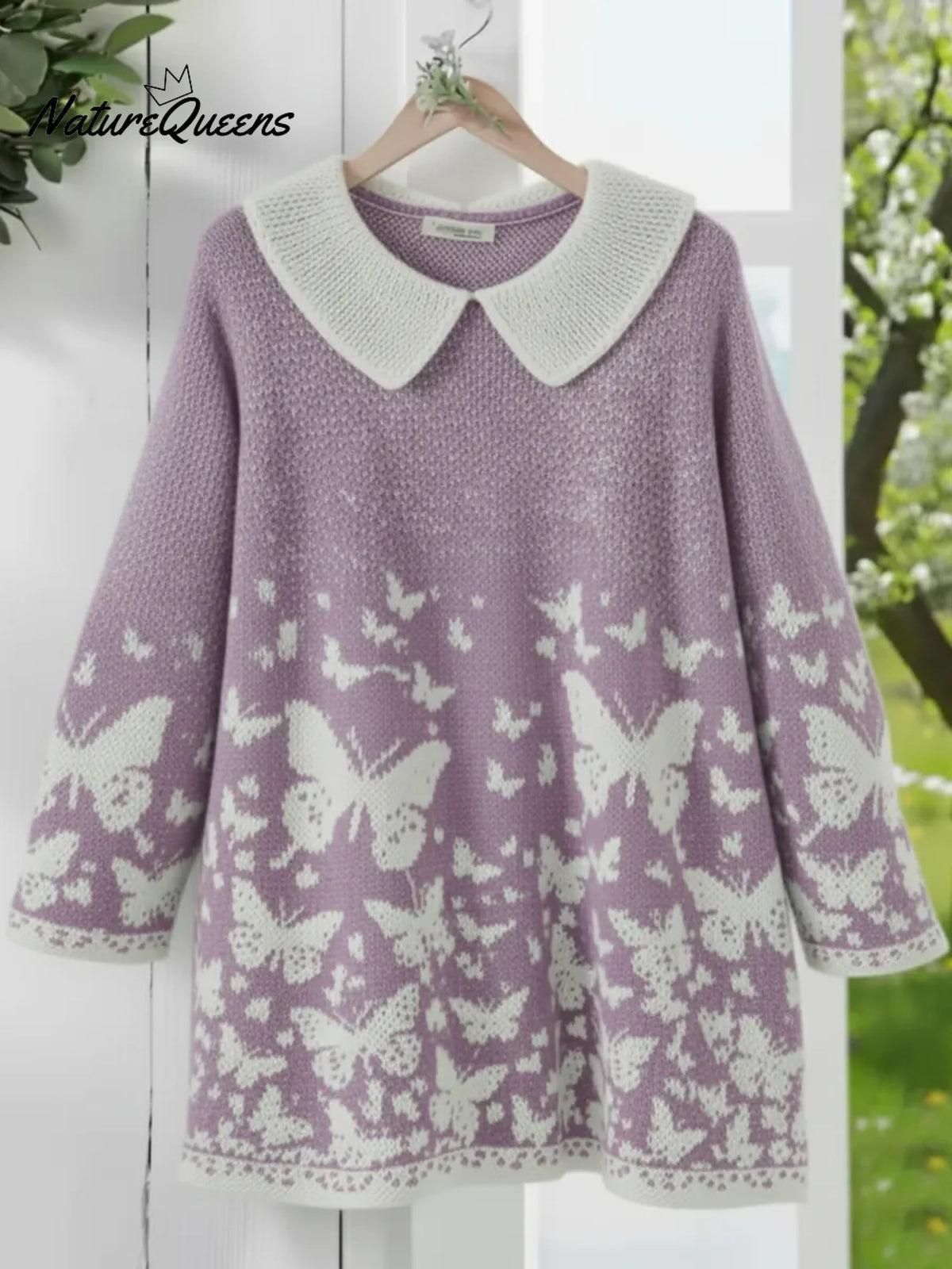 Butterfly Valley Art Print Peter Pan Collar Sweater