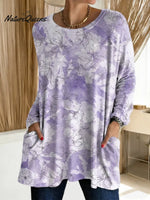 Women's Floral Pattern Art Print Casual Cotton T-shirt