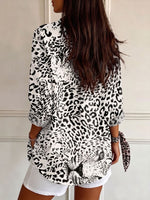Women's Leopard Print Casual Long-sleeve Shirt