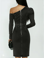 Casual Off-the-shoulder Denim Dress