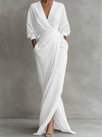 Women's Linen And Cotton Extra-long Dress