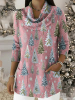 Winter Secrets Christmas Cowl Collar Knit Sweater