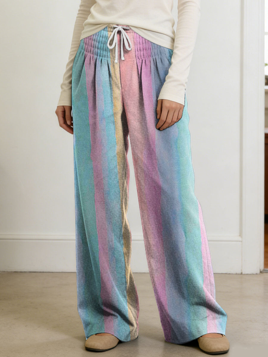 Women's Geometry Color Splicing Gradient Art Print Casual Pants