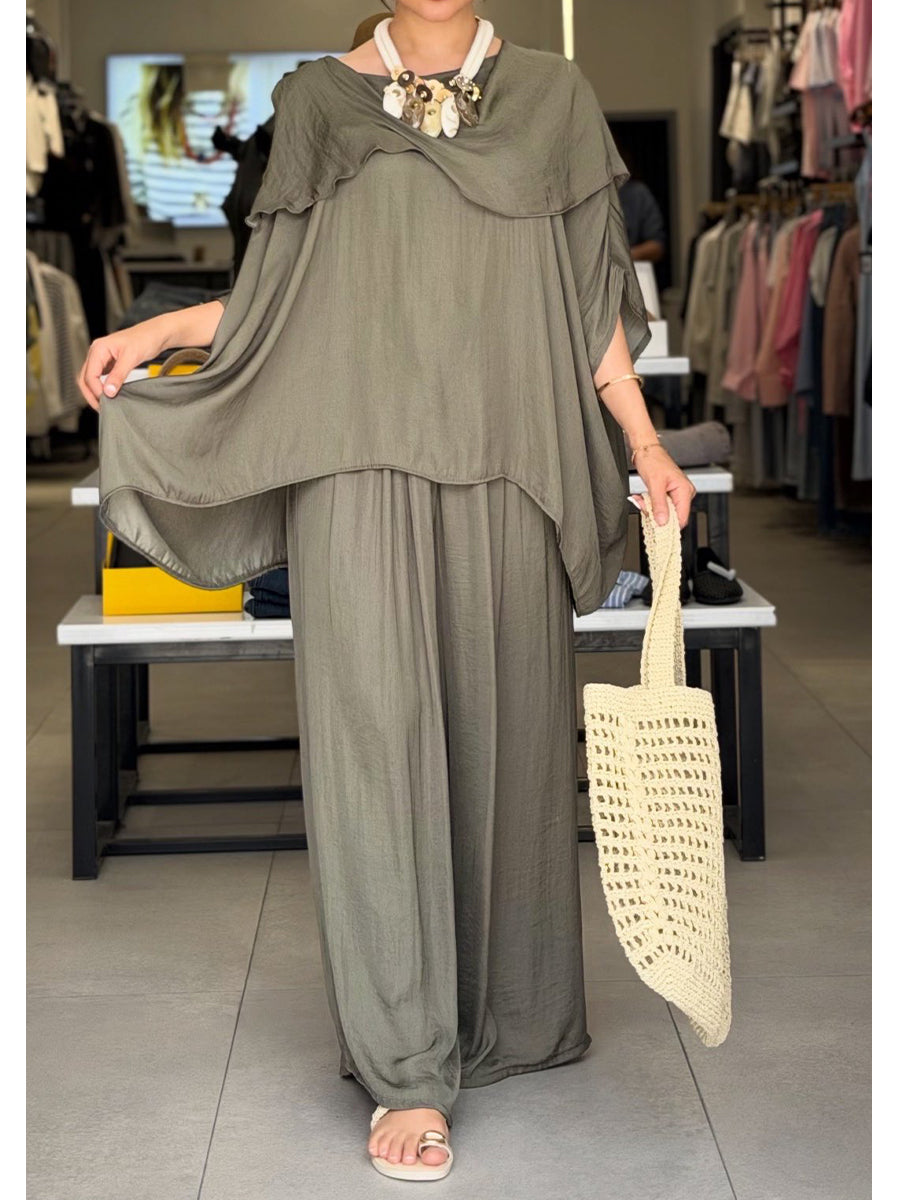 Cozy, Loose-fitting Cotton Top And Pants Two-piece Set