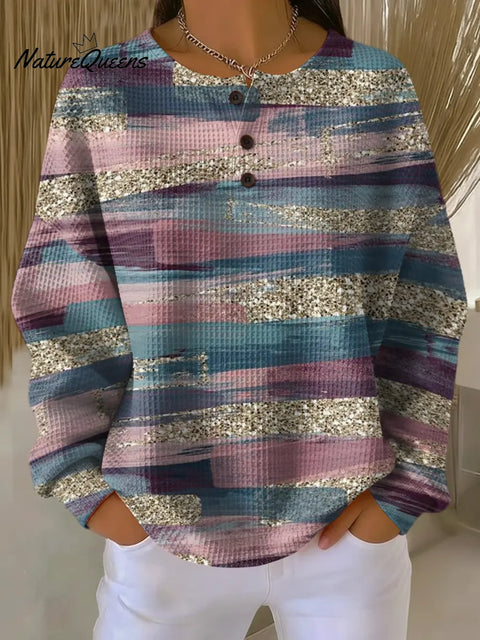 Women's Stripes Print Casual Cotton Shirt