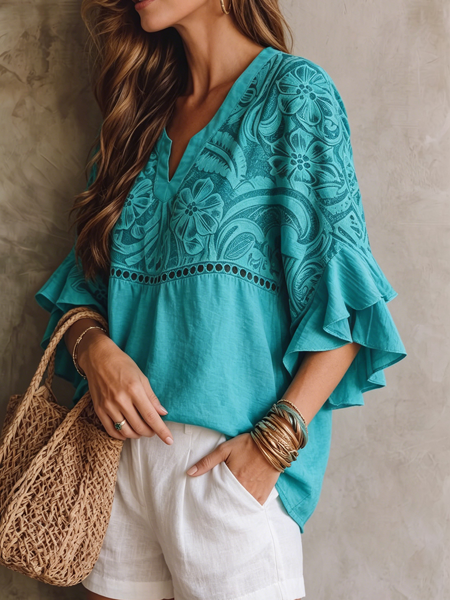 Casual Plaid Cotton Blouse