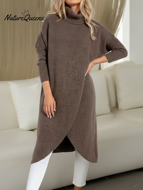 Women's High-Neck Cross-Over Long Top