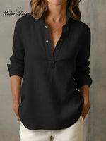 Casual Stand-collar Button-up Linen Shirt